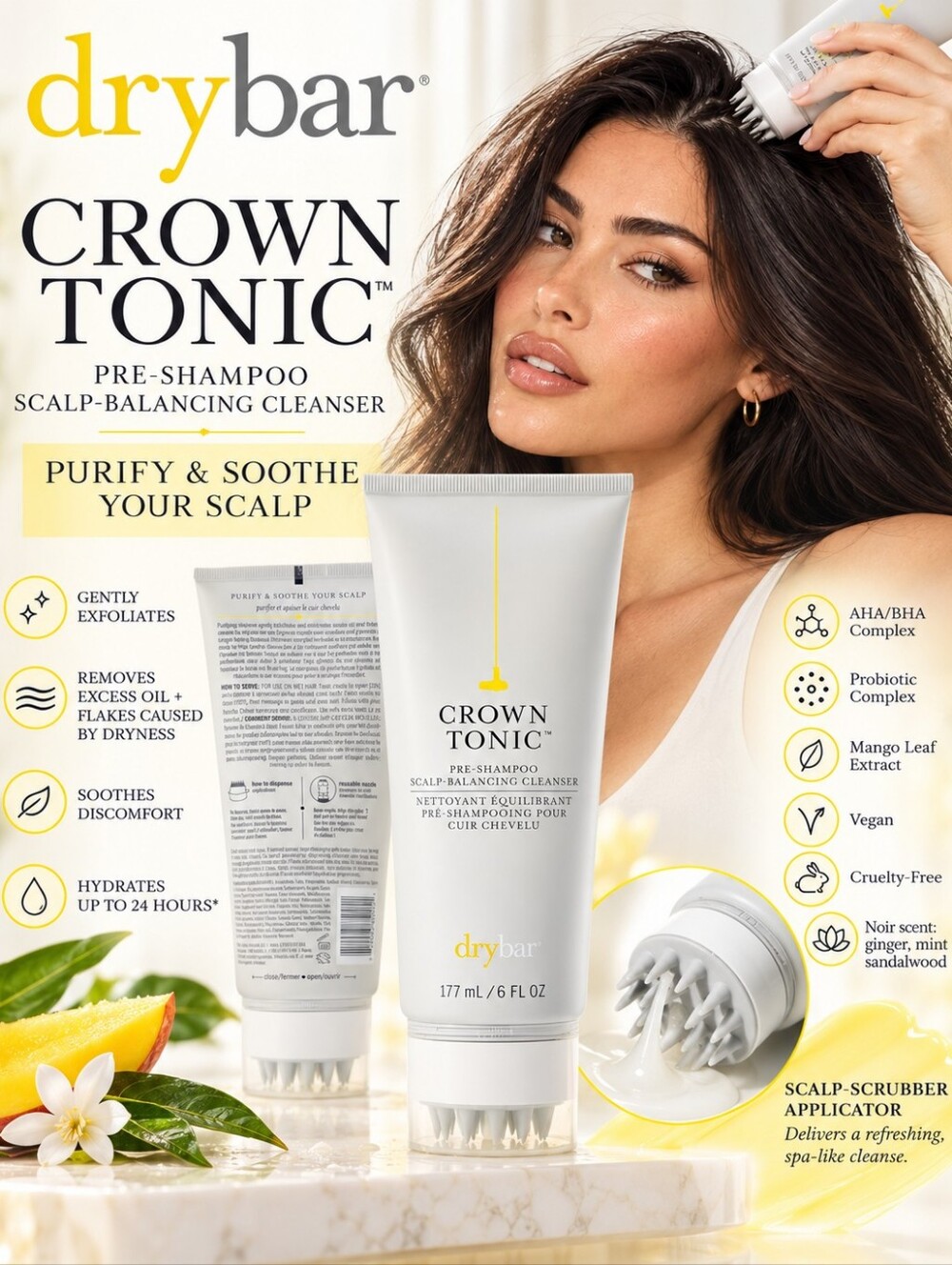 drybar Crown Tonic Pre-Shampoo Scalp-Balancing Cleanser — White